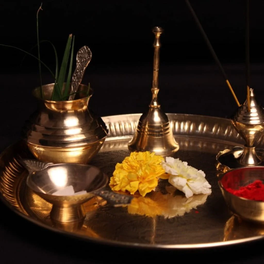Brass puja thali