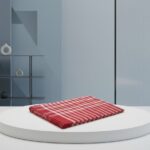 Red printed towel for puja use